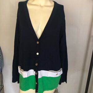 Colorblock Jones New York Signature Woman Cardigan Size 1X